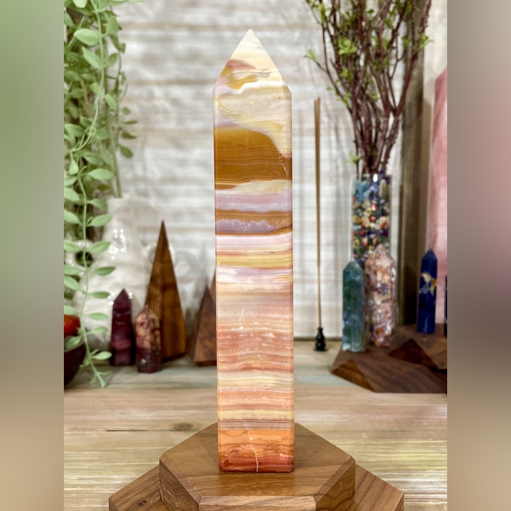 1160 High Grade Ocean Jasper Crystal Tower - Large 7-1/4 Inches Tall - Picture 6 of 12